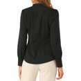 thumbnail image 4 of INSPIRE CHIC Women's Stand Collar Button Down Long Sleeve Shirts, 4 of 8