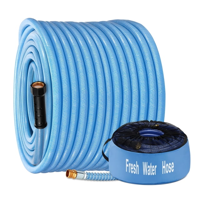 Manguera de agua Kohree, 100 pies, mejorada, RV, 5/8 pulgadas con bolsa de almacenamiento, azul