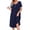 Navy Blue, variant on KISSGAL Nightgowns for Women Button Front Henley Neck House Dress Short Sleeve Soft Pajamas Dress Sleepwear