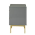 thumbnail image 6 of 2 Drawer Storage End Table Set of 2 Chest Cabinet Table Metal Legs for Home Grey, 6 of 7