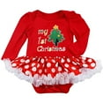 thumbnail image 3 of Lovebay Infant Baby Girls Christmas Tree Outfit Romper Tutu Skirt+ Headband +Leg Warmer +Shoes Set 12-18 Months, 3 of 9