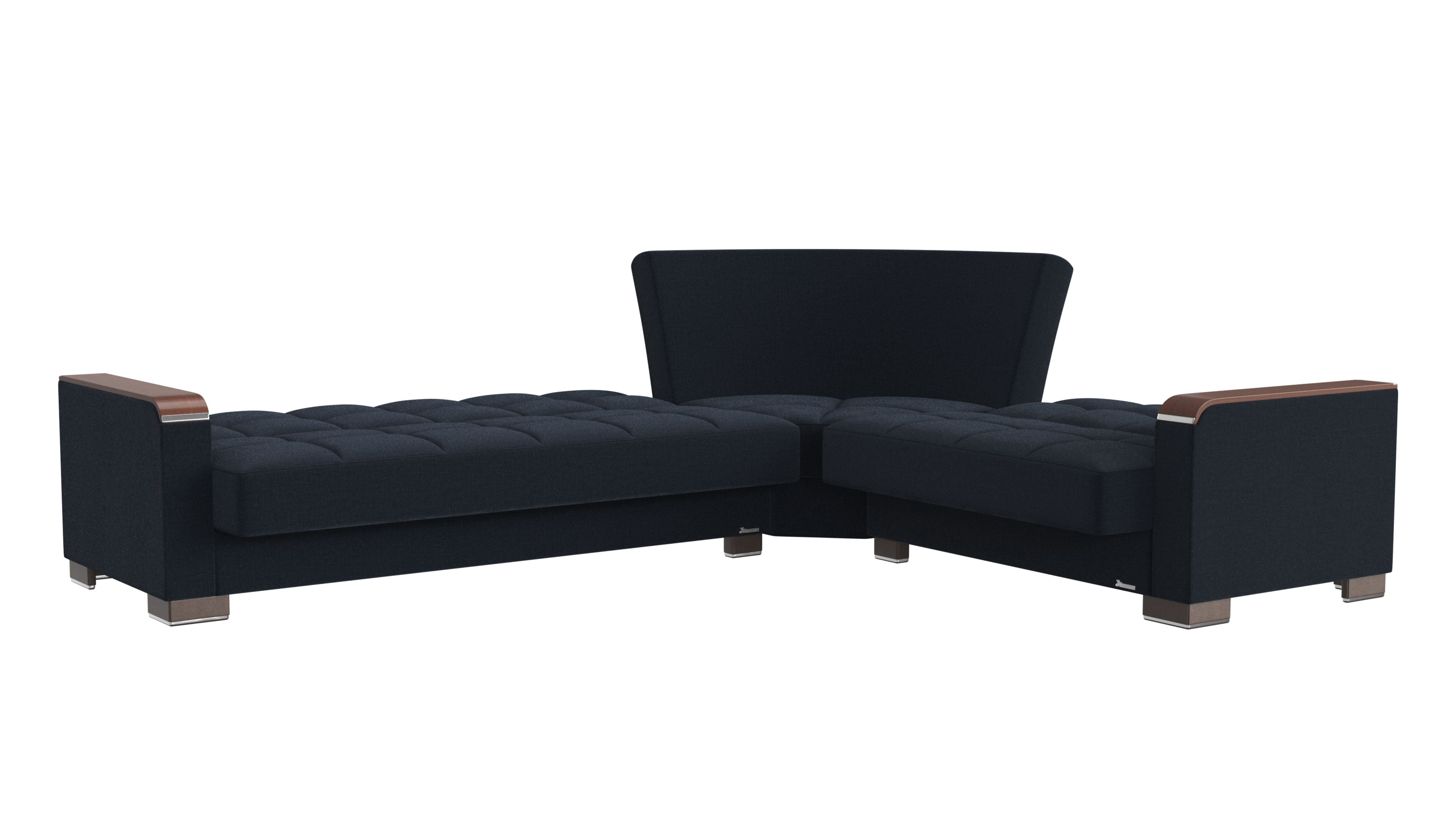 Ottomanson Origins X Convertible Sectional Sofa, Dark Blue Polyester