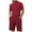 Red, variant on JIKNTTR Mens Short Sets 2 Piece Outfits Solid Color Jacquard Button Lapel Short Sleeved Polo Shirt Shorts Casual Comfortable Sportswear Set Beach Tracksuit Set