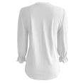 thumbnail image 4 of Womens Lace V Neck Puff Long Sleeve Eyelet Tops Dressy Business Casual Work Shirts Blouse Polyester Tees Women Long Sleeve The Shirt Womens Workout Tops Loose Fit Long Sleeved Shirts Womens Womens, 4 of 4