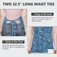 thumbnail image 6 of Blue Pioneer Flower and Paisley Pattern Apron-Garden Aprons for Women with Pockets-Cotton Linen Waterproof Kitchen Cooking Gardening Aprons Adjustable for Kitchen,Cooking,BBQ and Salon 33x27 Inch, 6 of 7