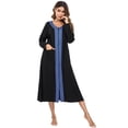 thumbnail image 6 of Aibrou Women Nightgown Long Loose Zipper Front Housecoat Sleepwear Houedress with Pockets Long Sleeve，Mulit-color, 6 of 8