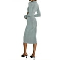 thumbnail image 2 of Seyurigaoka Women Hollow Out Dress Turn-down Collar Long Sleeve One-piece, 2 of 6