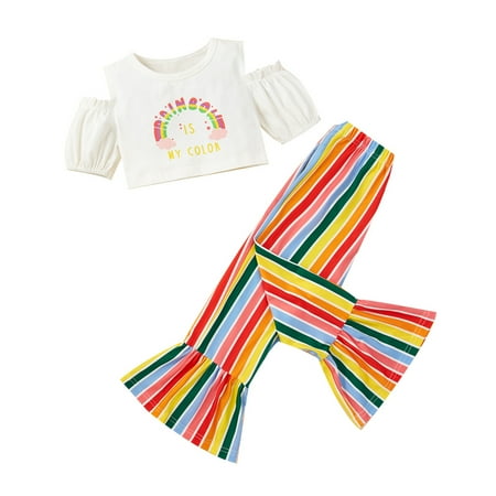 

WTchilds Baby Girls Pants Spandex Summer Regular Pants Crew Neck Other Short Sleeve Cotton Outfit
