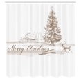 thumbnail image 3 of Ambesonne Christmas Shower Curtain, Vintage Classic Xmas, 69"Wx75"L, Brown, 3 of 5