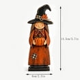 thumbnail image 3 of Wooden Witch Figurine, Halloween Tabletop Decoration, Vintage Character Sculpture for Mantels Shelves and Entryway Tables, Hand-Finished Wood with Tall Freestanding Body, 3 of 6