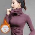 thumbnail image 4 of Camiseta de manga corta con cuello alto y estilo polo de terciopelo para mujer, otoño/invierno, con mangas interiores, lijado, gruesa, versátil y moderna, 4 of 4