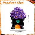 thumbnail image 3 of olkpmnmk Tree Stump House Figurine with Purple Flower Top, Mini Halloween Figurines for Terrarium Dollhouse Halloween Village Accessories, Halloween Fairy Garden for Home Mantel Shelf Party Decor, 3 of 4