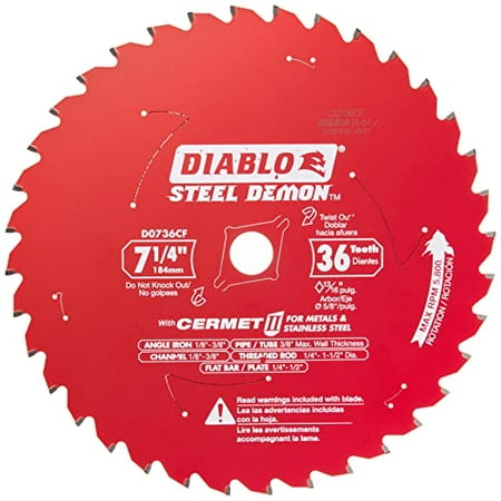 

Diablo Genuine 7-1/4 in. X 36‑Tooth Steel Demon Cermet II Saw Blade For Metal & Stainless Steels D0736CF