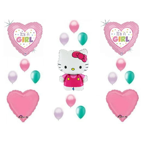 HELLO KITTY XL BIRTHDAY PARTY Balloons Decorations Supplies Hearts