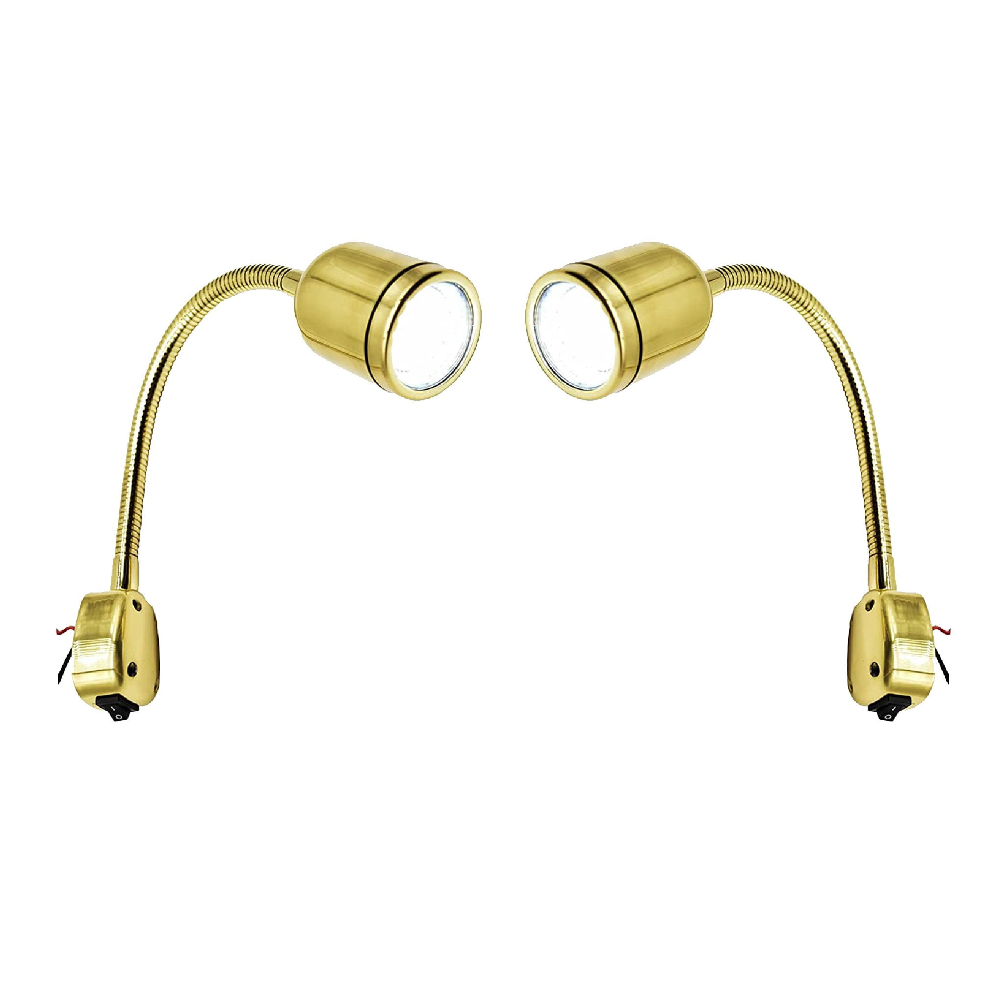Marine City Brass Flexible Gooseneck LED Cabin Reading Light for Boat