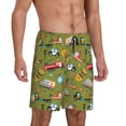 thumbnail image 2 of Sikiie Transportation Prints Mens Pajama Shorts, Lightweight Lounge Pant with Pockets Soft Sleep Pj Shorts for MenX-Large, 2 of 6