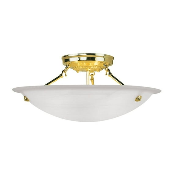 Livex Lighting Oasis Ceiling Mount in Polished Brass