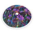 thumbnail image 2 of Christmas Tree Skirt, Starry Night Iris Field Christmas Tree Decorations Indoor, Tree Skirts Mat With Tassel Trim for Halloween New Year Holiday Christmas Party Decor 30 Inches, 2 of 7