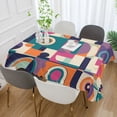 thumbnail image 2 of Yayeee Tablecloths 54" x 54" Rectangle Wrinkle Resistant Party Table Cover, Orange Geometric, 2 of 8