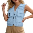 thumbnail image 2 of Warop Women's Vest with Zipper Closure, Multiple Pockets, V-Neck, All-Season Outdoor Photography Workwear for Travel and Daily Use, 2 of 6