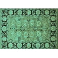 thumbnail image 1 of Ahgly Company Machine Washable Indoor Rectangle Oriental Turquoise Blue Industrial Area Rugs, 7' x 10', 1 of 4
