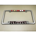 thumbnail image 4 of Iraq Afghanistan Veteran with Ribbons Design - Domed Custom-Made Personalized Narrow (Thin) Top 4 Hole Metal Car License Plate Frame with Free caps - Chrome Frame (Qty: 1), 4 of 7