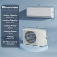 thumbnail image 4 of Giantex 9100 BTU Mini Split Air Conditioner & Heater, WiFi Enabled 20.5 SEER2 115V Ductless Inverter AC Unit w/Works with Alexa, Cools Rooms Up to 450 Sq.Ft, Dark White, 4 of 10