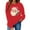 Red, variant on Womens White Santa Graphic Sweatshirt - Long Sleeve Crew Neck 100% Polyester, Festive Christmas Holiday Casual Sweatshirt for Women,Size XL