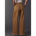 thumbnail image 4 of DOKOTOO Women Wide Leg Jeans High Waisted Stretch Denim Flare Pants Vintage Brown High Rise Loose Fit Raw Hem Five Pocket Jeans US Size, 4 of 10