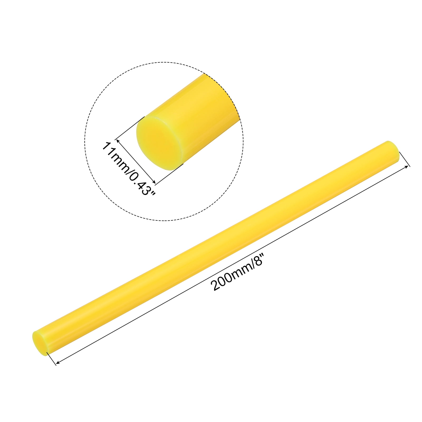 20pcs Hot Melt Glue Gun Sticks, 200mm Long x 11mm Diameter for Hot Glue Gun, Light Yellow