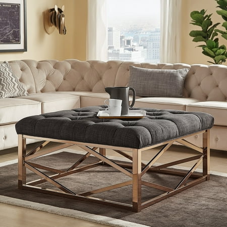 Weston Home Libby Button Tufted Cushion Ottoman Coffee ...