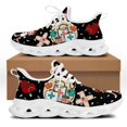 thumbnail image 1 of Zapatillas blancas de enfermería para mujer, con estampado de dibujos animados de enfermera y doctor, ligeras, con cordones, para deportes al aire libre y correr., 1 of 6