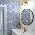 thumbnail image 4 of Tempaper Ornamental Tile Blue Peel and Stick Wallpaper, 20.5" x 16.5', 4 of 6