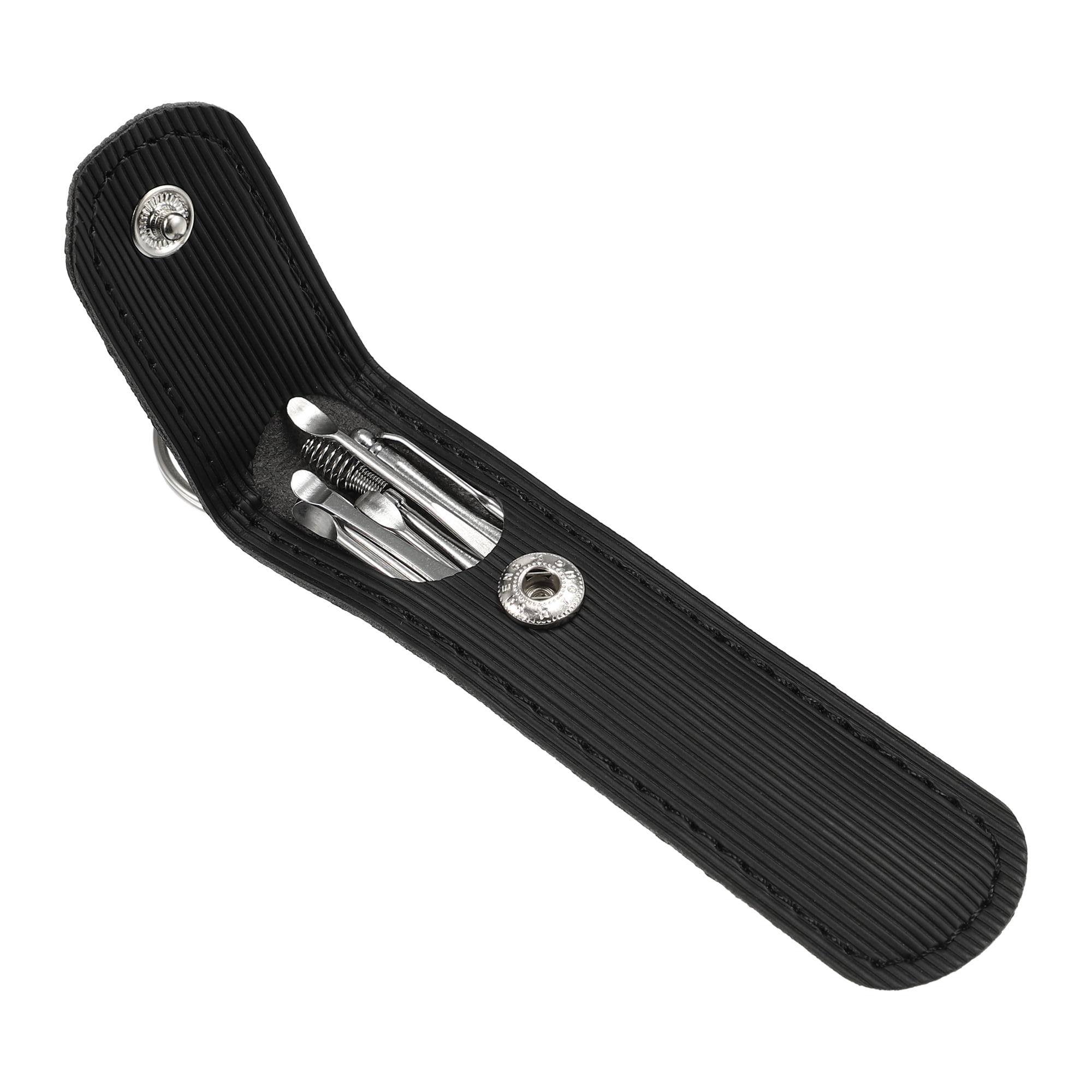 Unique Bargains Portable Stainless Steel Earwax Cleaner Tool Set Black