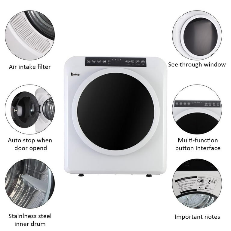 Costway 1700W Portable Clothes Dryer Electric Tumble Laundry Dryer  Stainless Steel Tub 13.2 lbs /3.22 Cu.Ft 