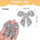 thumbnail image 3 of Uxcell 6-Pack Parches de Strass en Forma de Lazo de 6cm Adhesivos Plateados para DIY/Ropa/Zapatos/Bolsas, 3 of 7