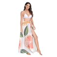 thumbnail image 2 of FORMRS Womens Long Sarong Beach Wrap Semi-Sheer Bikini Skirt Bathing Swimsuit Cover Up, Watercolor Orange, 2 of 7