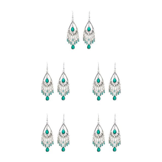 Minnieouse Woman Water Drop Earring Girls Fashion Geometric Earrings Adornment Retro Eardrop Adorn Long Ears Dangle Accessory Bohemian Type2 NO2