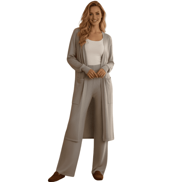 Conjunto Dama Pantalón y Cárdigan Outfit Elegante Casual
