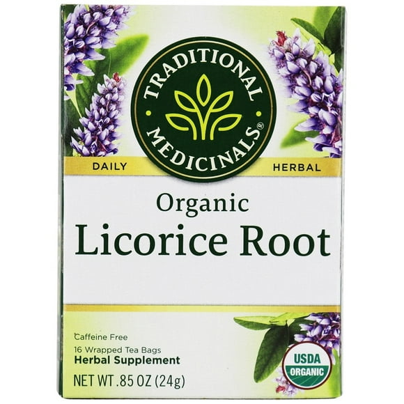 Traditional Medicinals - Organic Licorice Root Herbal Tea - 16 Tea Bags