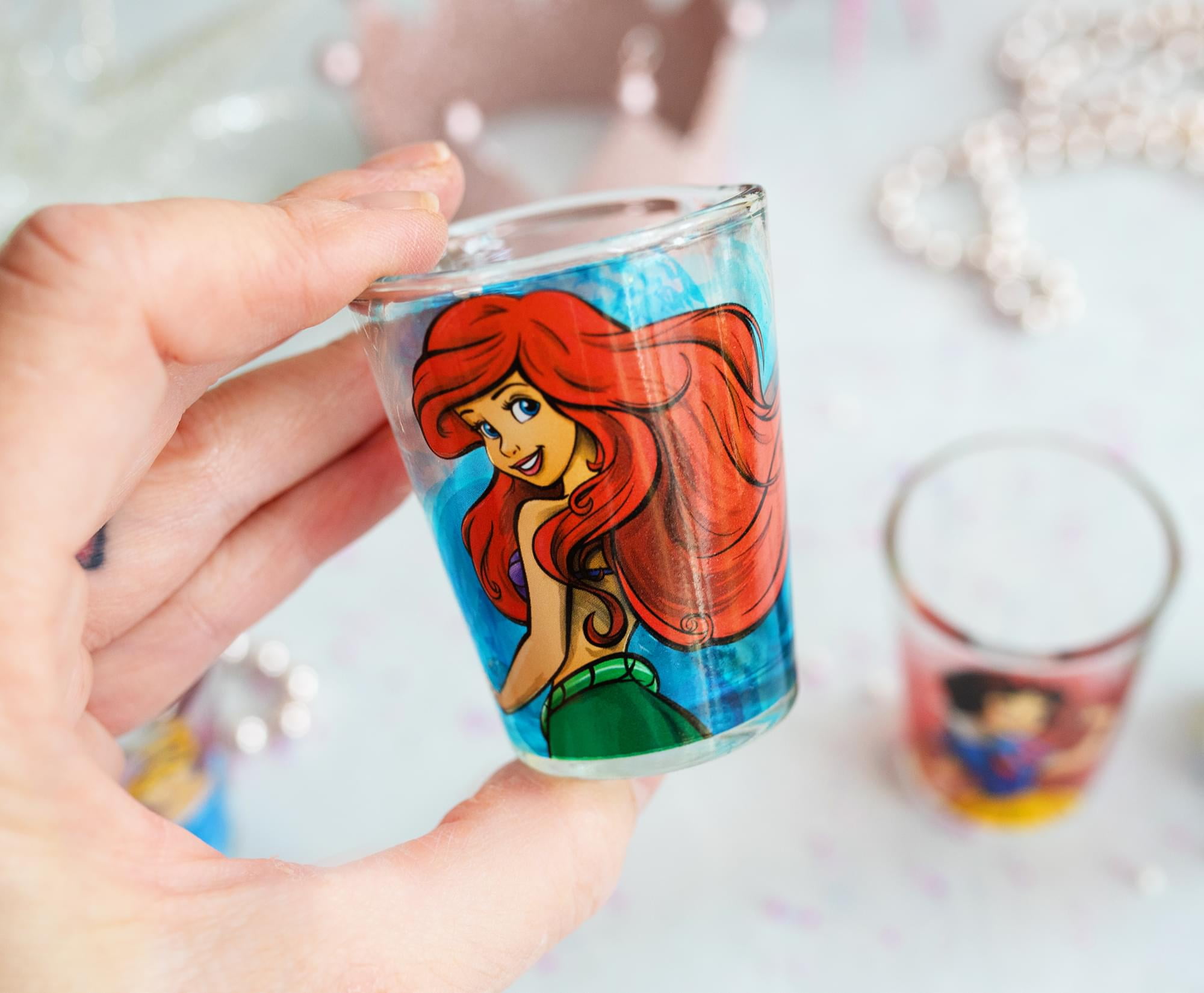 Silver Buffalo Disney Princess Portraits 2-ounce Mini Shot Glasses