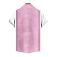 thumbnail image 4 of TKKCS Mens Vintage Bowling Shirts- Casual Lightweight Breathable Cuban Collar Beach Short Sleeve Vacation Button Down Shirts Pink Size 2XL, 4 of 5