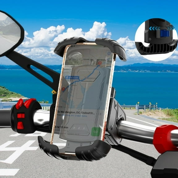 TSV Bike Phone Mount, Universal Handlebar Phone Holder with Adjustable Clip, 360° Rotation, Fit for iPhone, Galaxy and More 4.7-7" Phone