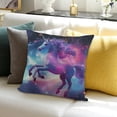 thumbnail image 3 of FCXZI Unicorn Galaxy Fantasy Art Pillow Cushion Case for Sofa Couch 18x18in, 3 of 5