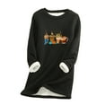 thumbnail image 2 of Hauts d'Automne pour Femmes, Col Rond avec Poche, Épais, en Peluche, Manches Longues, Manches 3/4, en Liquidation, 2 of 5