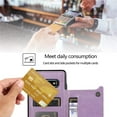 thumbnail image 4 of Design for Samsung Galaxy Note 8 Case with Tempered Glass Screen Protector Credit Card Holder Slot, PU Leather Wallet Phone Cases Stand Kickstand Protective Cover for Glaxay Note8 Men Purple, 4 of 11