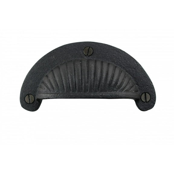 Renovators Supply Cast Iron Cabinet Drawer Cup Pull Antique Scalloped Design 3 1/4" Boring Cabinet Pulls Handles Dresser Door Pulls Cabinet and Furniture Pulls Rust Resistant