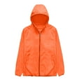 thumbnail image 5 of Solid Color Hooded Sun Clothing Jacket, Lightweight Close Fitting Sports Outdoor Long Sleeve Zipper Jacket, Nylon Spandex Blend, Comfortable For Outdoor Activities, Orange 6XL, Size S-XXXXXXXL, 5 of 5