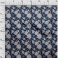 thumbnail image 3 of oneOone Cotton Jersey Blue Fabric Leaves & Flower Sewing Craft Projects Fabric Prints By Yard 58 Inch Wide, 3 of 4