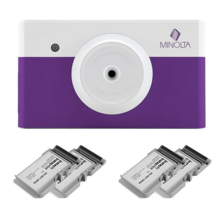Minolta MNCP10 instapix Instant Print Camera (Purple) with 40-Print